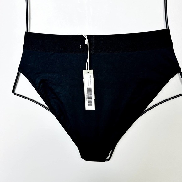 Everlane NWT The Cotton Boy Brief Cheeky High Waisted Panty Black Size Small - Picture 3 of 5